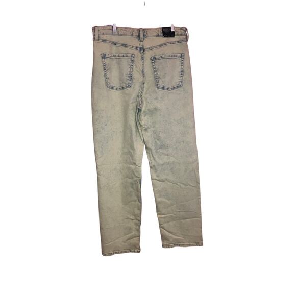 NWT Wild Fable yellow acid wash style Highest rise 90's straight jeans size 14 - Picture 7 of 8